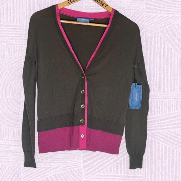 Simply Vera Wang Size Small Pink Lace Cardigan  Mother of Pearl Buttons  Y2K - Picture 8 of 11